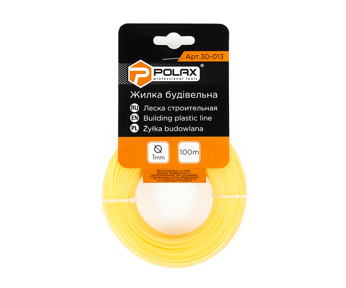 Лісочка будівельна Polax 1 мм X 100 м, жовта (30-013)