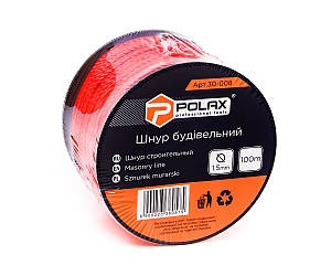 Шнур муляра Polax для будівельних робіт 1,5 мм х 100 м, червоний (30-008)