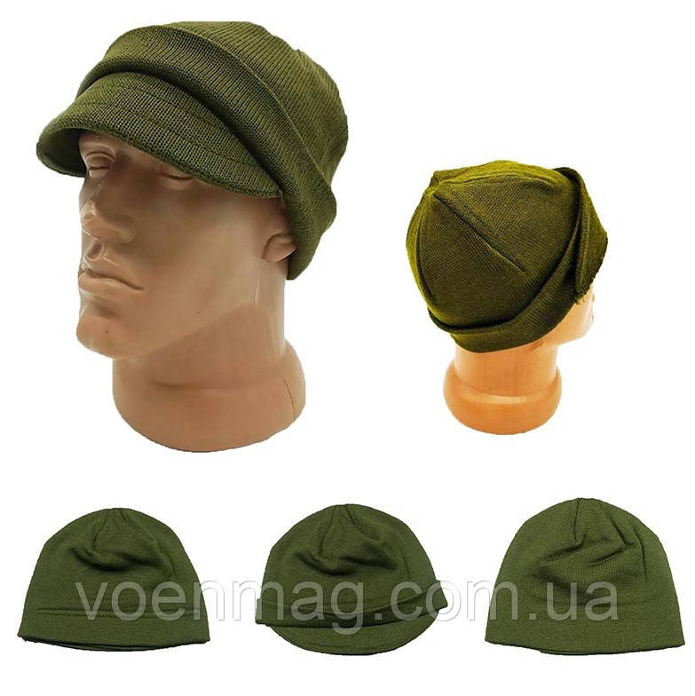 Шапка Alpini berretto di lana олива шерсть/поліакрил Оригінал Італія