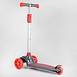 Самокат триколісний з підсвічуванням колес та деки Best Scooter LK-52003 червоний, фото 6
