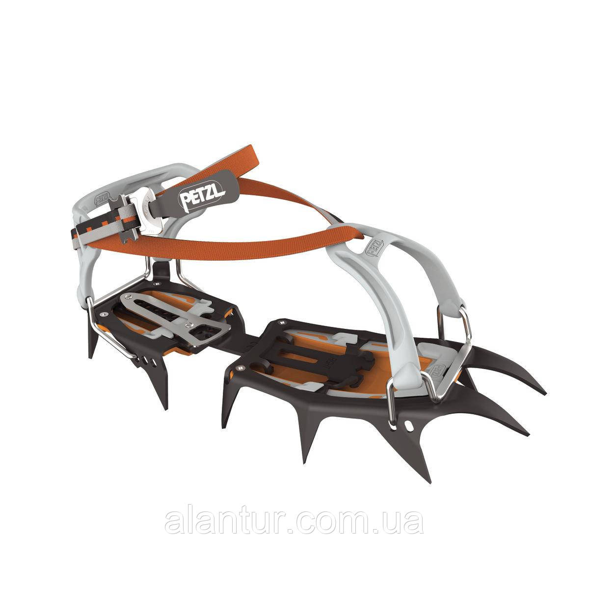 Кошки Petzl Vasak LLU для альпізму, 12 зубців, кріплення LEVERLOCK, чорні-металічні., фото 1