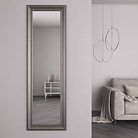 Зеркало для ванной комнаты 176х56 в серебряной раме Black Mirror настенное влагостойкое