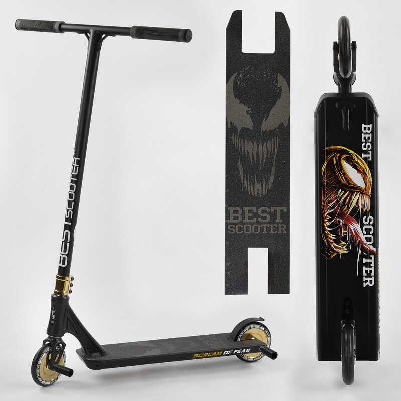 Самокат трюковий 71383 Best Scooter "SIMBIOTE" чорно-золотистий, фото 1