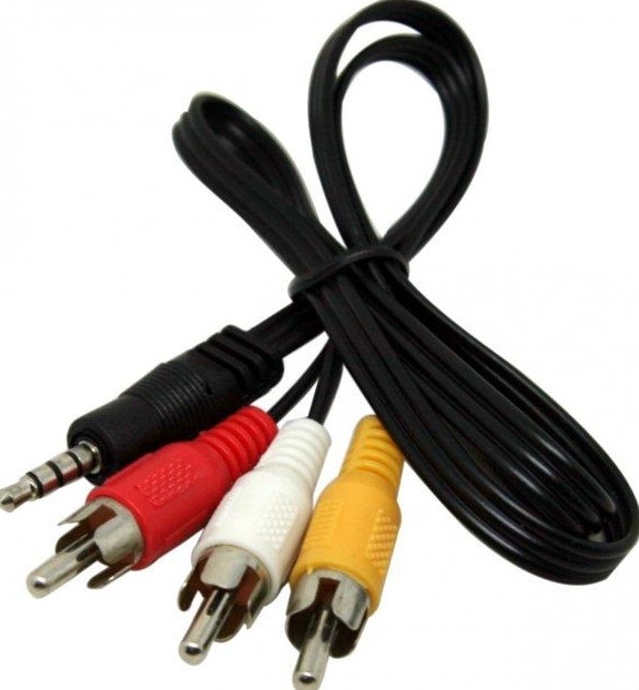 Кабель 3.5mm/3RCA + AUX кабель (0.8м) (комплект)