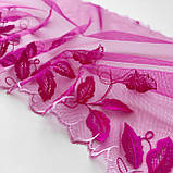 Ажурне мереживо вишивка на сітці: рожева і біла нитки по сітці відтінку фуксії, ширина 22 см, фото 4