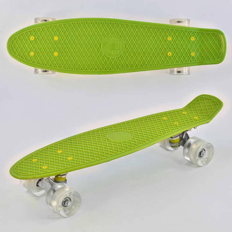 Скейт Пенні борд, колеса PU зі світлом, Best Board 0355 салатовий, фото 1