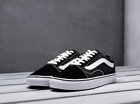 Кеди Vans Old Skool black white низькі кросівки чоловічі чорно білі Ванси, фото 3