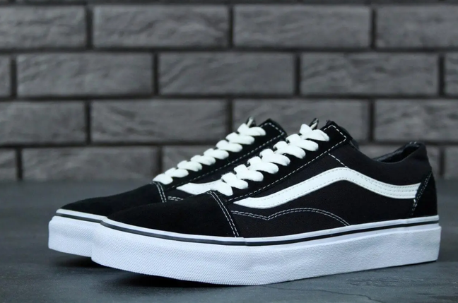 Чоловічі кеди Vans Old Skool чорно-білі кросівки унісекс жіночі демісезон, фото 1
