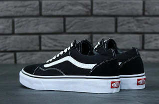 Чоловічі кеди Vans Old Skool чорно-білі кросівки унісекс жіночі демісезон, фото 3