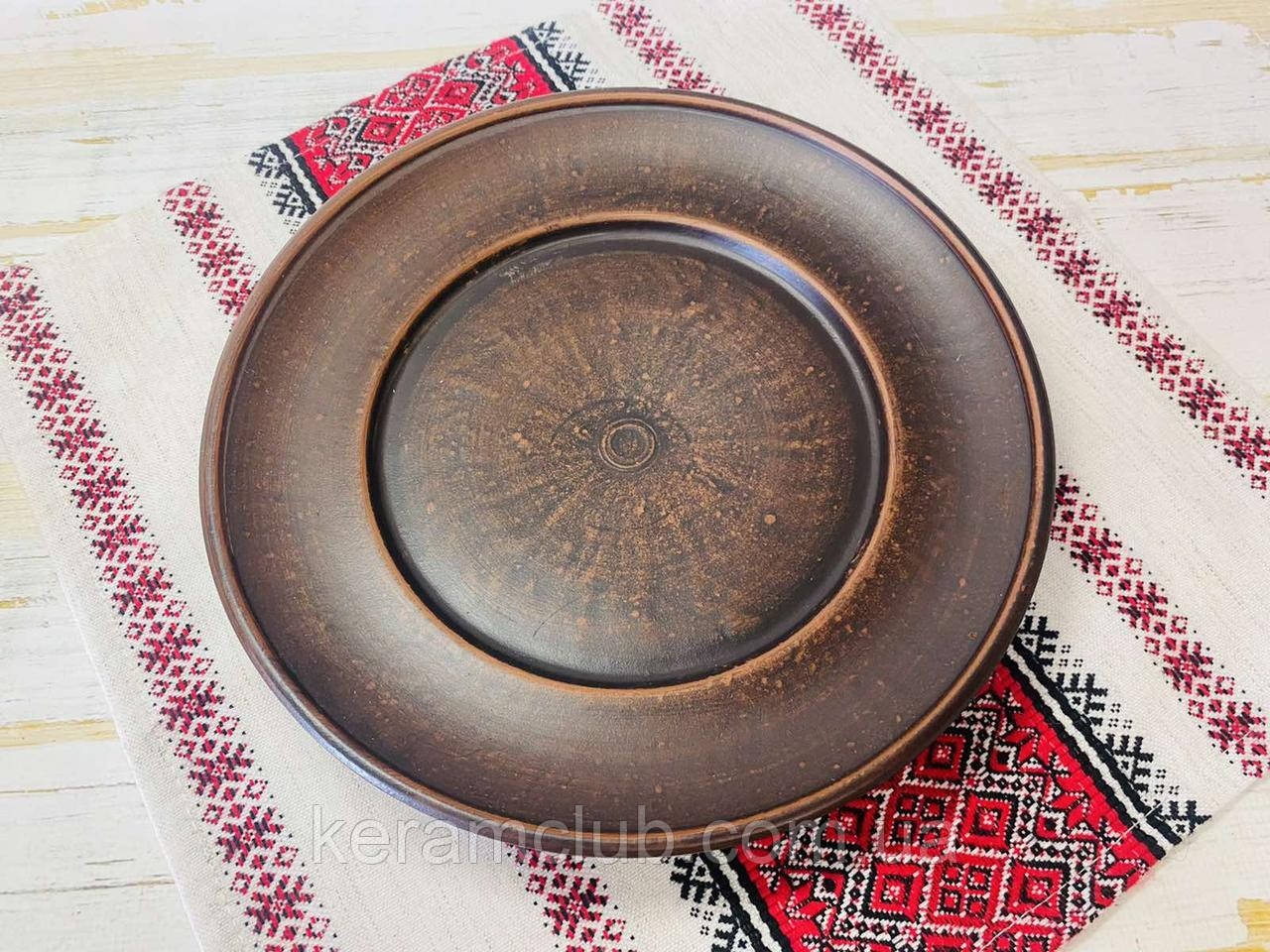 Керамічна тарілка Керамклуб з червоної глини 21 см, фото 1