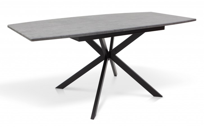 Стіл обідній розкладний Річард 1400/1800*850 мм чорний глянець / МДФ мармур темний ТМ Мікс-Меблі, фото 2