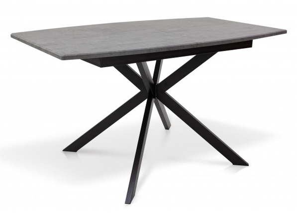 Стіл обідній розкладний Річард 1400/1800*850 мм чорний глянець / МДФ мармур темний ТМ Мікс-Меблі, фото 1