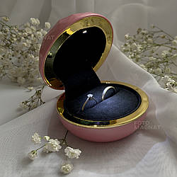Коробочка для каблчуки з підсвіткою Diamond — Футляр скринька для пропозиції або весілля Рожевий перламутр