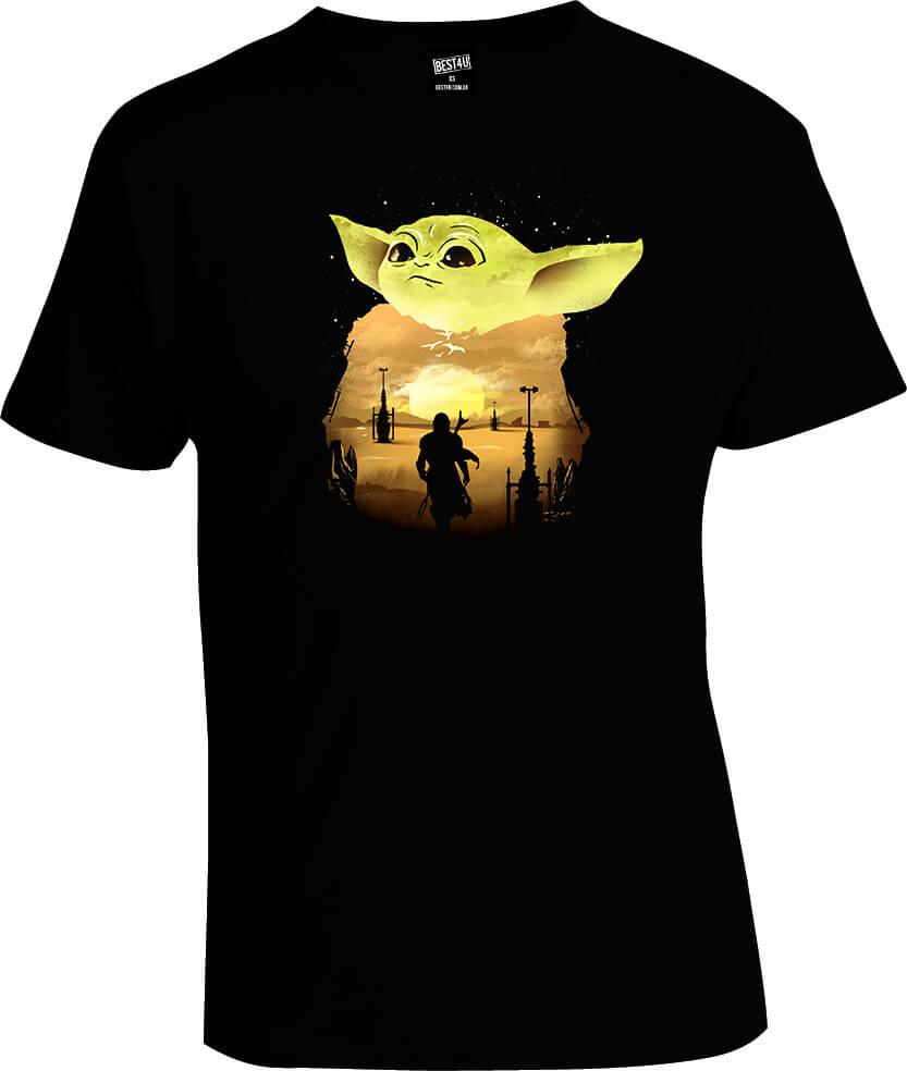 Футболка Star Wars Baby Yoda Art | Футболка рокерська | Футболка чорна | Футболка унісекс