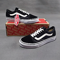 Чоловічі кеди Vans Old Skool чорно-білі кросівки унісекс демісезон, фото 4
