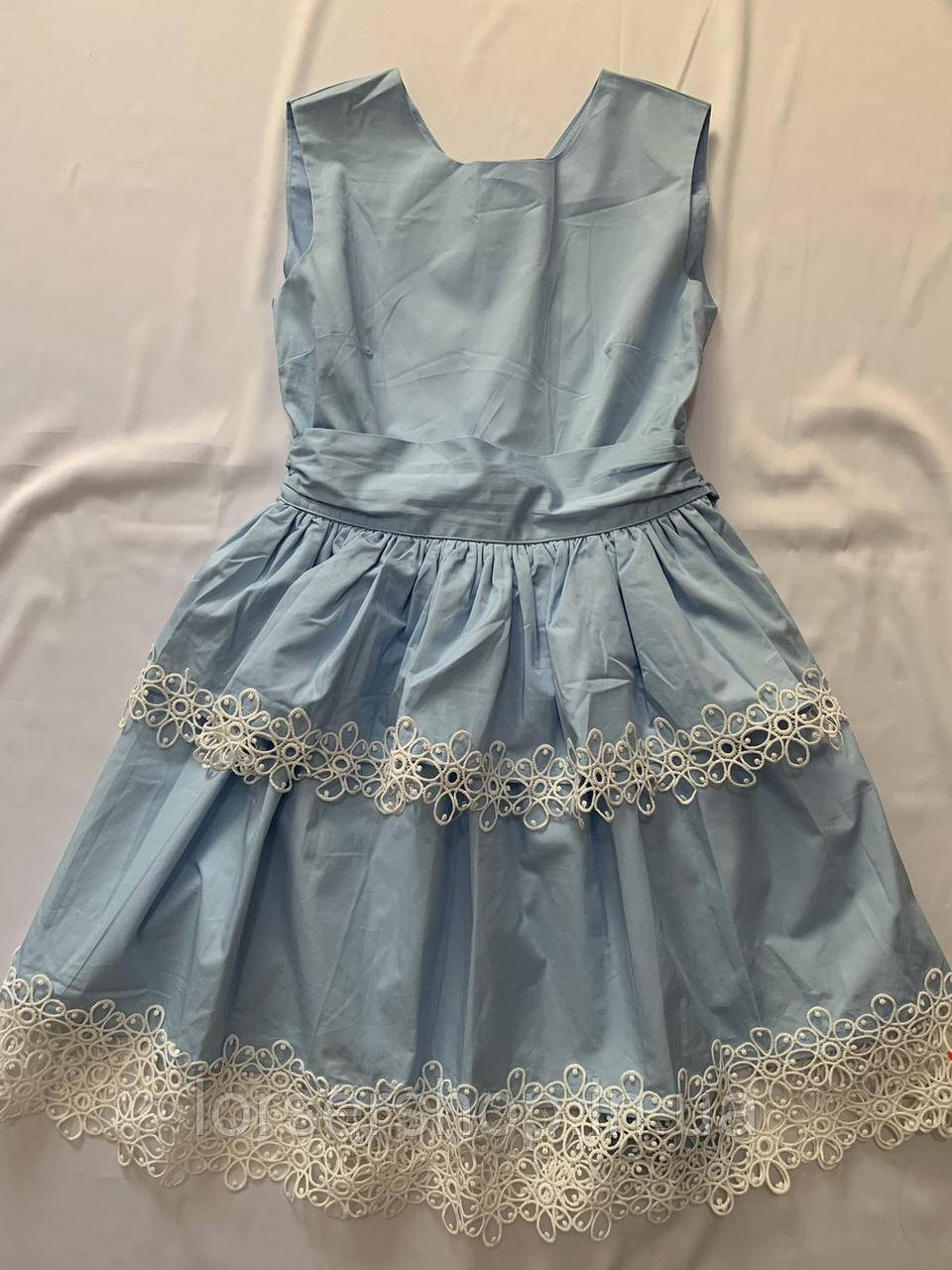 Платье нарядное голубое с белым кружевом в наличии - фото 10 - id-p854889896