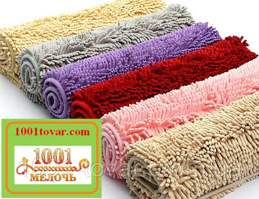 Набор ковриков из микрофибры "Макароны или дреды" в ванную и туалет, 90х60 см. и 40х60 см., чёрный - фото 9 - id-p1897259932