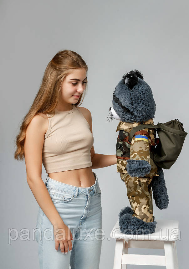 М'яка іграшка плюшевий кіт Солдат, фото 2