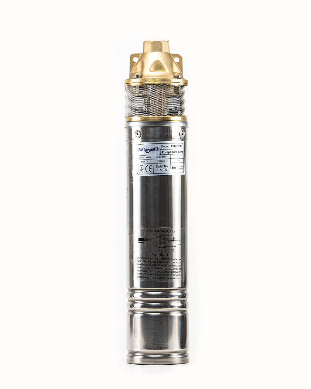 Насос свердловинний вихровий глибинний Польща 4SKM 100 0.75 кВт GRANDWATER
