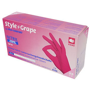 Style, 100 шт., нітрилові, медичні рукавички, нестерильні, Ampri Grape (виноградний)