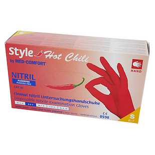 Style, 100 шт., нітрилові, медичні рукавички, нестерильні, Ampri Hot Chili (гострий чилі)