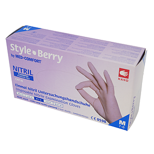 Style, 100 шт., нітрилові, медичні рукавички, нестерильні, Ampri Berry (ягідний)