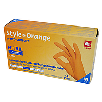 Style, 100 шт, нитриловые, медицинские перчатки, нестерильные, Ampri Orange (апельсиновий)