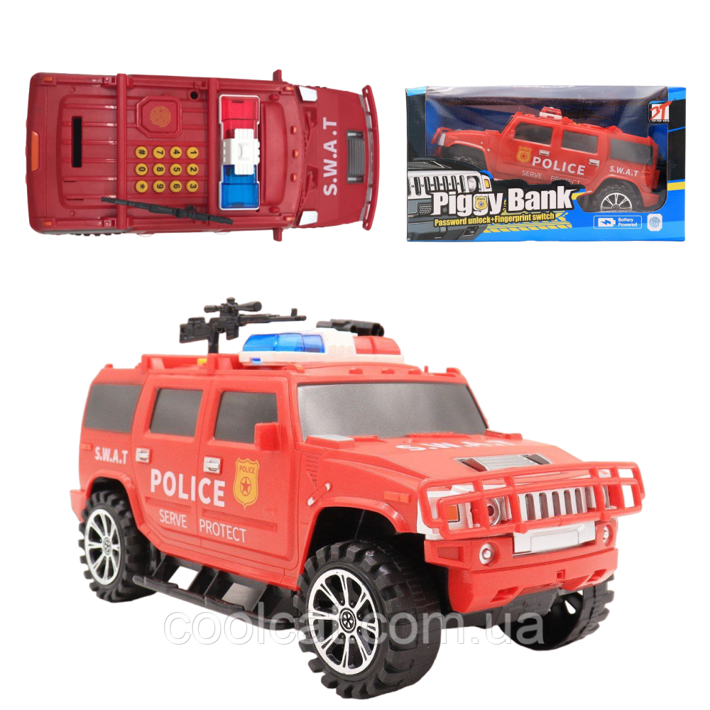 Машинка копилка с кодовым замком, Красная / Электронная копилка сейф - фото 1 - id-p1897266011