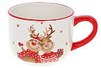 Чашка новорічна керамічна Новорічні Олені 500 мл BonaDi
