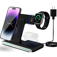 Беспроводное зарядное устройство 3 в 1 Wireless Charger W336 Черный