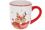Кухоль новорічний керамічний Новорічні Олені 550 мл BonaDi