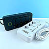 Подовжувач мережевий переноска 6 метрів MEILEPAI F07U на 6 розеток (3EU+3Universal) + 4USB + 1Type-C Чорний, фото 5