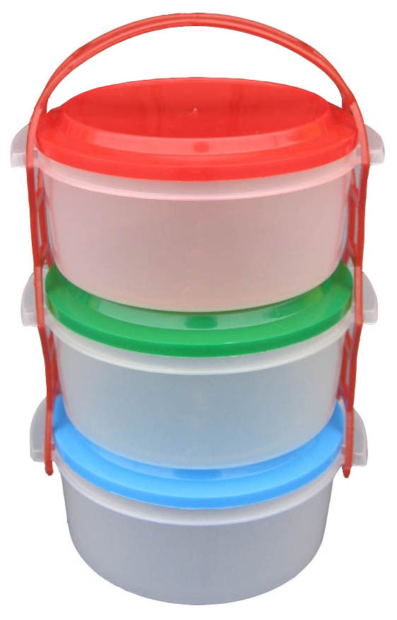 Набор пищевых контейнеров (судков) круглых 3 по 1 литру "ЧП КВВ" + Видео - фото 1 - id-p210153939