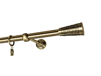 Карниз MStyle для штор металлический однорядный труба гладкая 19 мм Антик Севилия 160 см