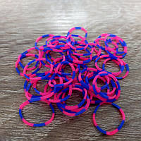 Резинки для плетения браслетов сине-розовые 50 штук