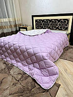 Одеяло холлофайбер в микрофибре зимнее полуторное размер 155*210см сиреневого цвета