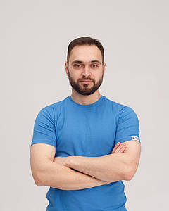 Медична футболка чоловіча блакитна