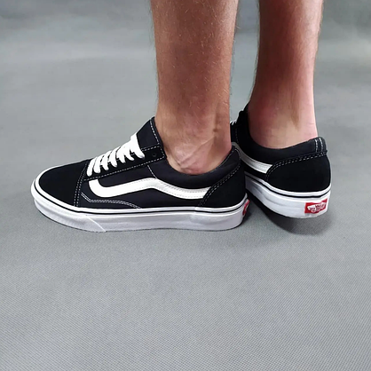 Чоловічі кеди Vans Old Skool чорно-білі кросівки замша унісекс жіночі демісезон, фото 5