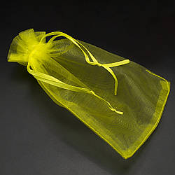 Подарунковий мішечок з органзи, розмір 10х15см(+-5мм), колір Жовтий, 1шт.