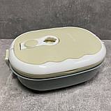 Ланч-бокс харчовий 700 мл Kamille KM-2124 блакитний з бежевим, фото 2