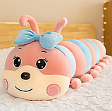 М'яка іграшка подушка плед 3 в 1 Гусениця, гусінь 65 см, фото 2