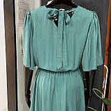 Плаття віскоза короткий рукав міді пояс 50 морська хвиля, фото 3