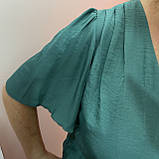 Плаття віскоза короткий рукав міді пояс 50 морська хвиля, фото 4