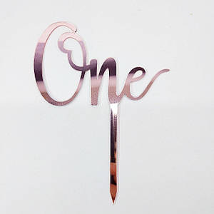 Топпер для торта ONE | Рожеве золото