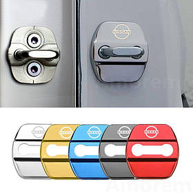 Накладка на дверний замок з емблемою NISSAN (Нісан) Комплект 4 шт Хром