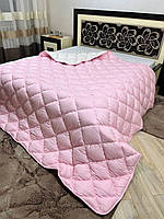 Одеяло холлофайбер в микрофибре зимнее полуторное размер 155*210см розового цвета