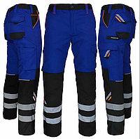 Штани робочі чоловічі зі світловідбивними смужками REIS PRO MASTER PROM-T синьо-чорно-апельсинові