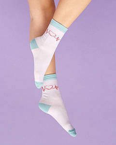 Медичні шкарпетки з принтом Heartbeat