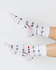 Медичні шкарпетки з принтом Кардіо