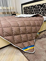Одеяло зимнее холлофайбер размер евро 200*220 чехол микрофибра коричневого цвета